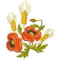 Poppies and Wheat 18 Machine Embroidery Designs set