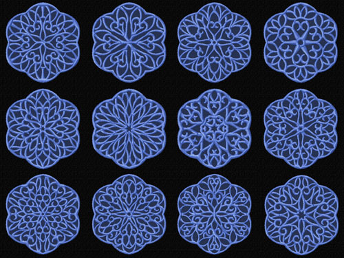 Lacy Snowflakes 12 Machine Embroidery Designs set 4x4