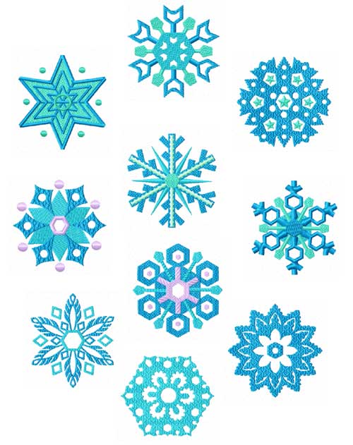 Snowflakes 10 Machine Embroidery designs set 4x4