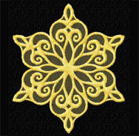 Gold Snowflakes 12 Machine Embroidery Designs set 4x4