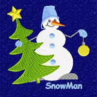 Winter Motifs: Snowman Machine Embroidery Design