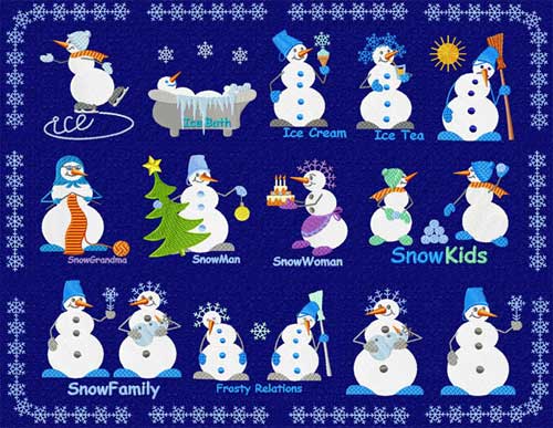 Christmas Snowman Machine Embroidery Designs set