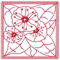 Redwork Quilt Blocks Machine Embroidery Designs