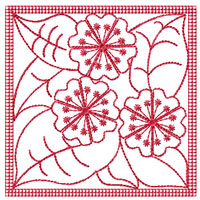 Redwork Quilt Blocks Machine Embroidery Designs