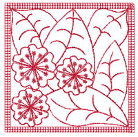 Redwork Quilt Blocks Machine Embroidery Designs