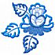 Blue Flowers Ornaments Machine Embroidery Designs set