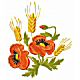 Poppies and wheat machine embroidery designs set