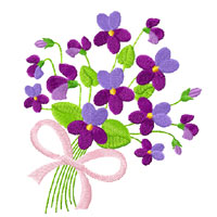 Violets 14 Machine Embroidery Designs set 5x7