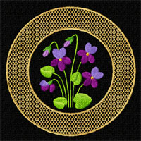 Violets Machine  Embroidey Design