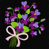 Violets Machine  Embroidey Design