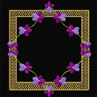 Violets Machine  Embroidey Design