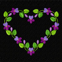 Violets Machine  Embroidey Design