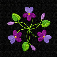Violets Machine  Embroidey Design