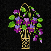 Violets Machine  Embroidey Design