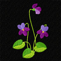 Violets Machine  Embroidey Design