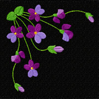 Violets Machine  Embroidey Design
