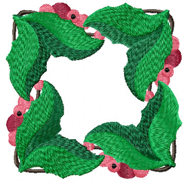 holly berry square center stitches 18955 size 3 94 x