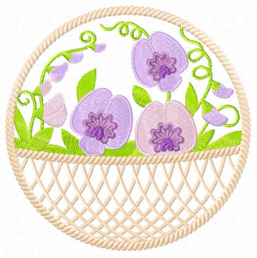 Sweet Pea Flowers 12 Machine embroidery designs set  